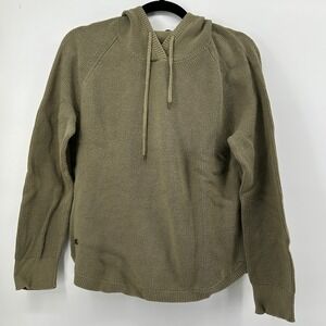 Lauren Ralph Lauren Olive Green Waffle Knit Pullover Hoodie 100%‎ Cotton Women L
